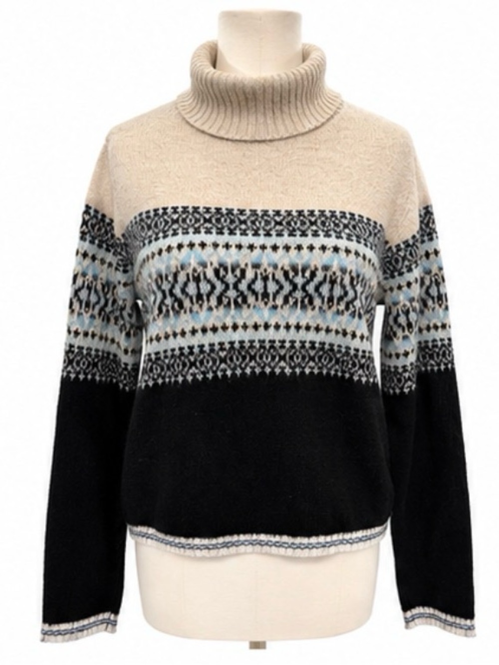The Great American Sweater Fair Isle Turtleneck Sweater Size Large